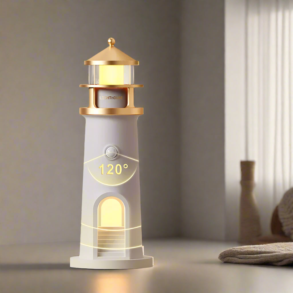 LunaTower - Lighthouse-Inspired Moon Projector Lamp with Remote Control