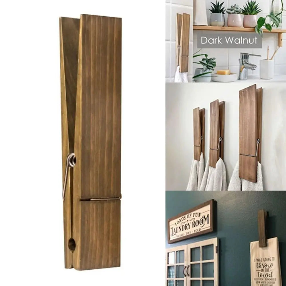 GripClasp Wooden Clothespin Towel Holder