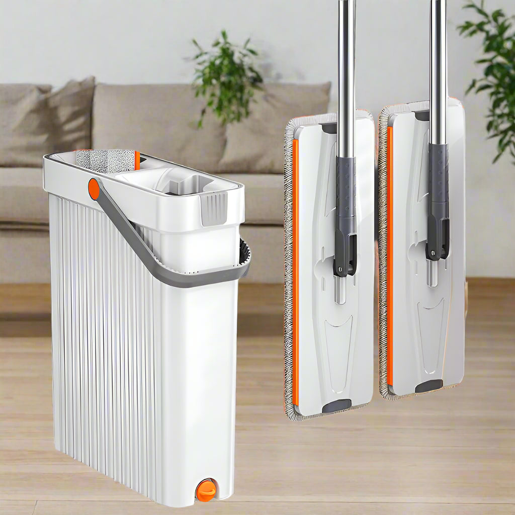 SwiftMop - Self-Wringing Flat Mop and Bucket Set