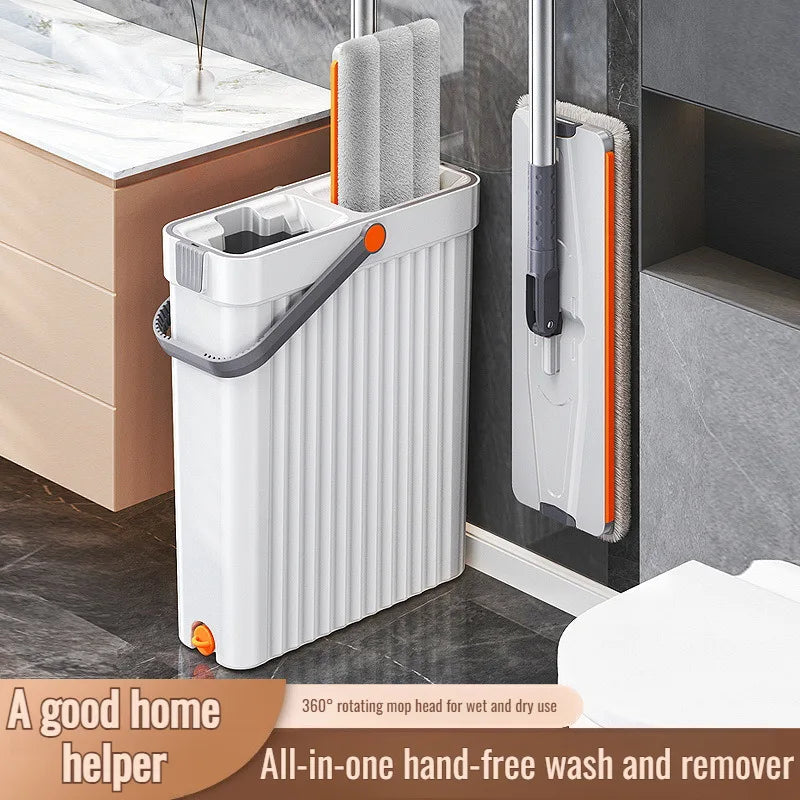 SwiftMop - Self-Wringing Flat Mop and Bucket Set
