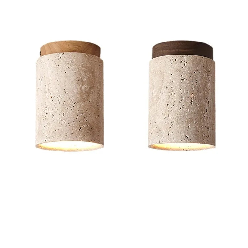 ModernTouch - LumiStone Cement and Wood Ceiling Light