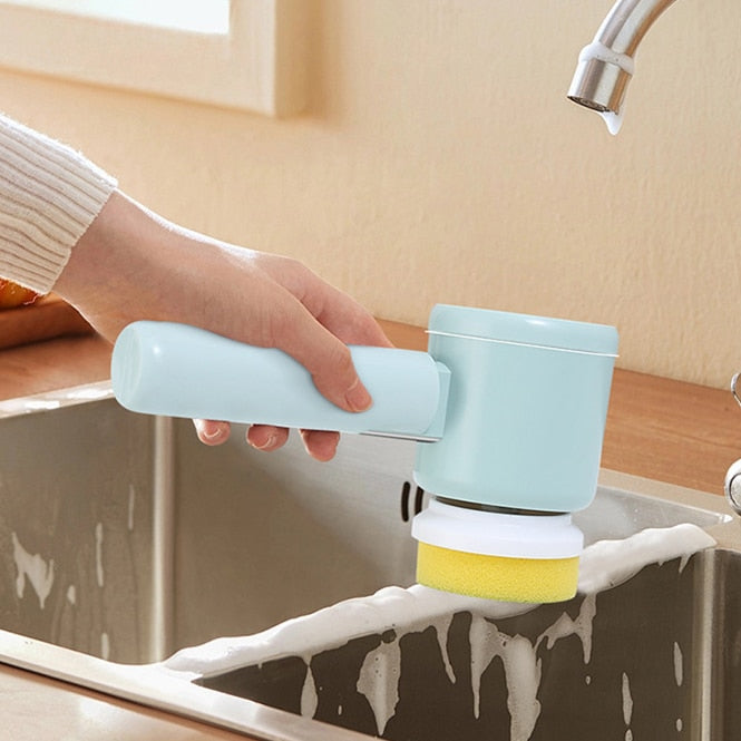 PowerScrub - Cordless Electric Cleaning Brush with Interchangeable Heads
