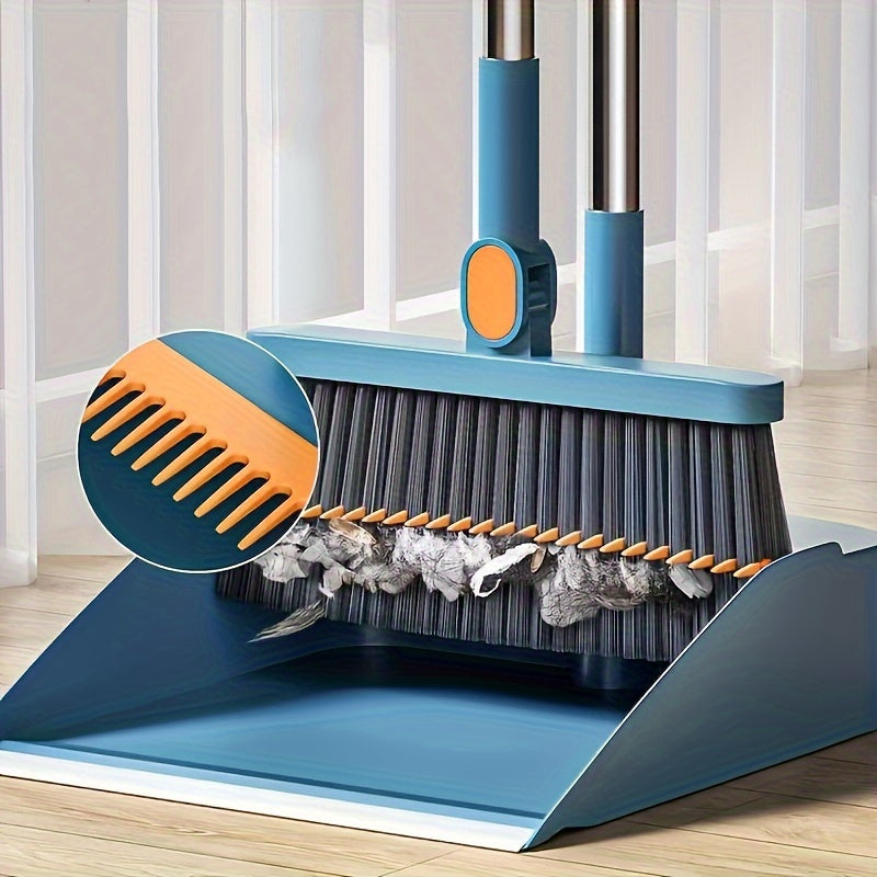 SwiftClean Magnetic Swivel Broom & Dustpan