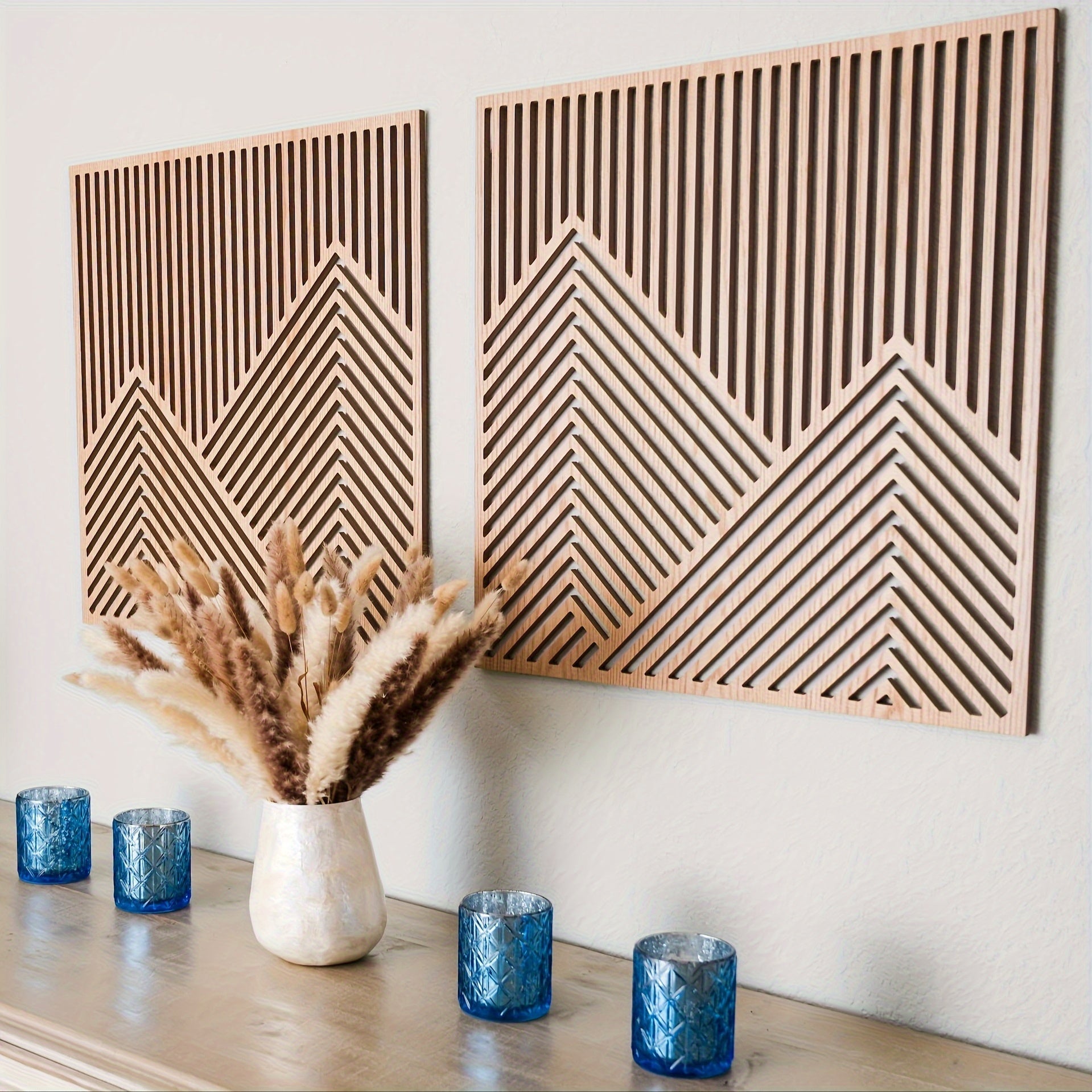 GeoGrace - Modern Geometric Wooden Wall Art Panels