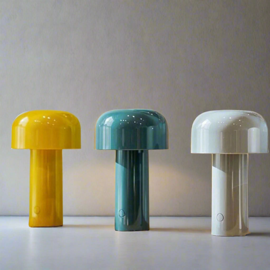 LumiShroom - Modern Mushroom Table Lamp with Cylindrical Base