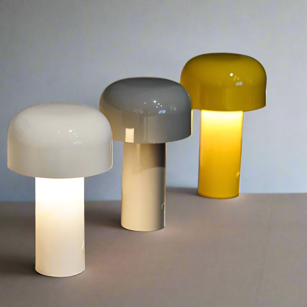 LumiShroom - Modern Mushroom Table Lamp with Cylindrical Base