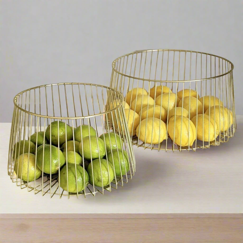 Elegant Golden Wire Basket | Stylish & Functional Storage Solution