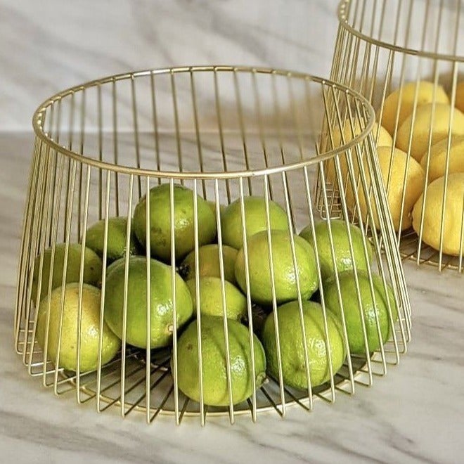 Elegant Golden Wire Basket | Stylish & Functional Storage Solution