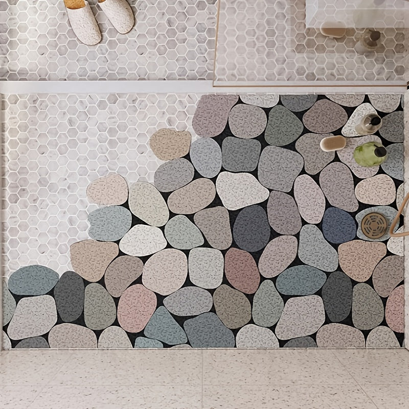 PebbleLux - Elegant Non-Slip Pebble Bath Mat