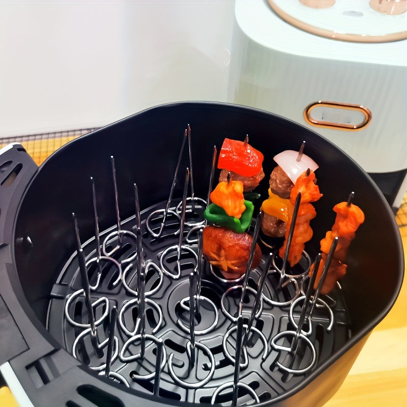 GrillMaster 10-Piece Stainless Steel Skewers – Perfect for Air Fryer & Oven