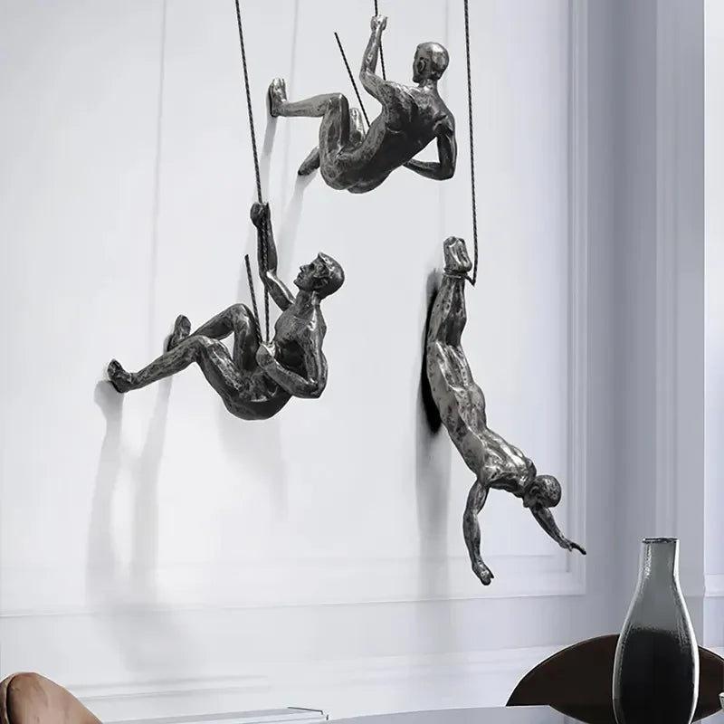 Elevate Climbing Man Wall Decor Set – Modern 3D Art for Unique Interiors