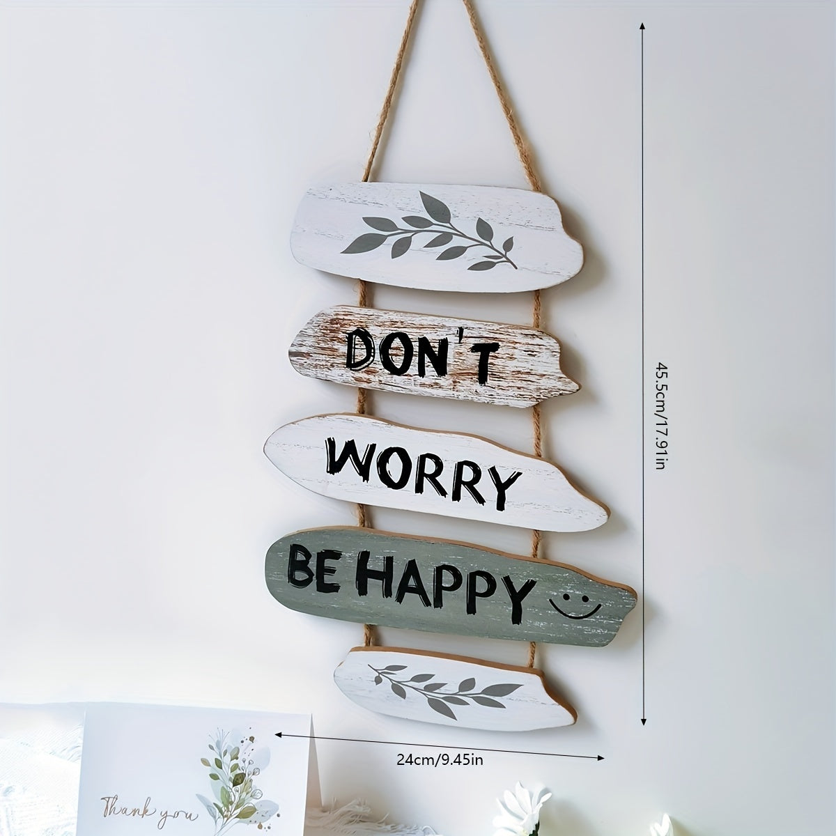 RusticGlow - "Don't Worry, Be Happy" Wooden Wall Hanging Decor