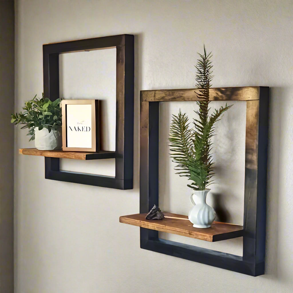 UrbanEdge- Industrial Floating Wall Shelves