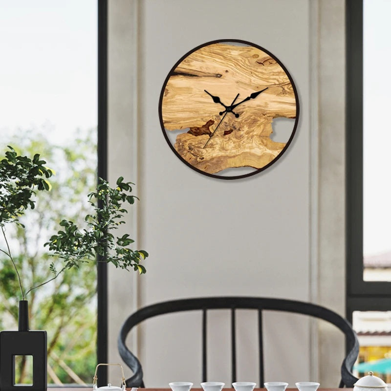 LumiVista Transparent Wood Inlay Wall Clock