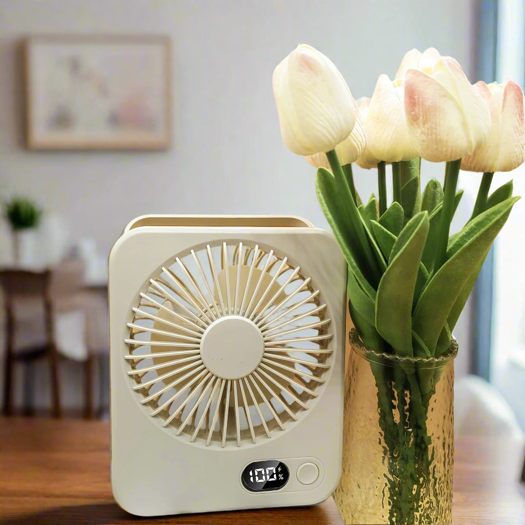 Ultra-Thin Portable USB Fan | Rechargeable Desktop Cooling Solution