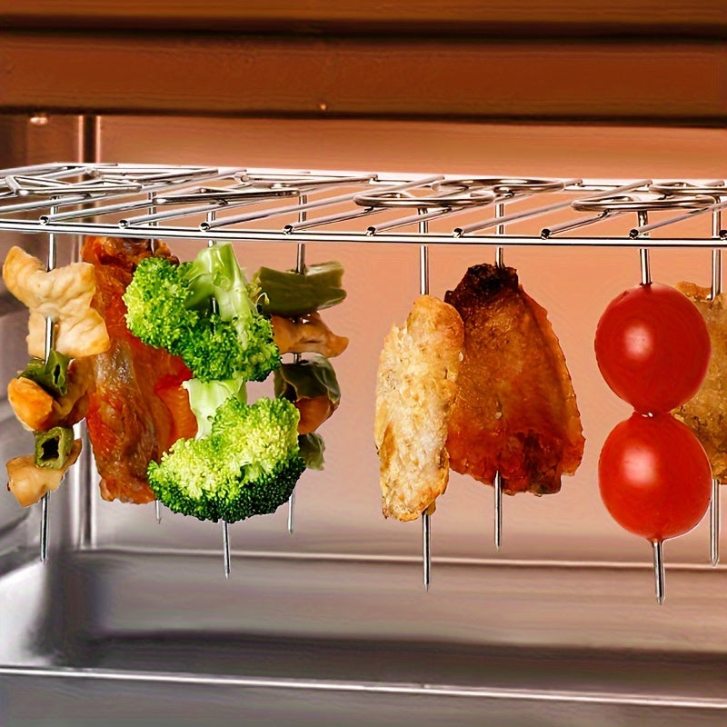 GrillMaster 10-Piece Stainless Steel Skewers – Perfect for Air Fryer & Oven