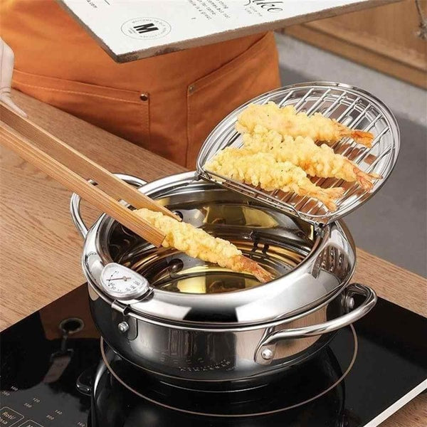 CrispMaster - Stainless Steel Deep Fryer with Drying Rack