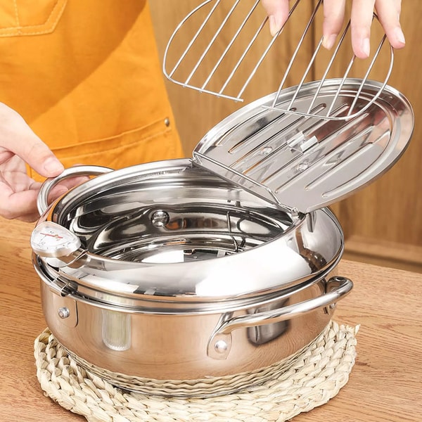 CrispMaster - Stainless Steel Deep Fryer with Drying Rack