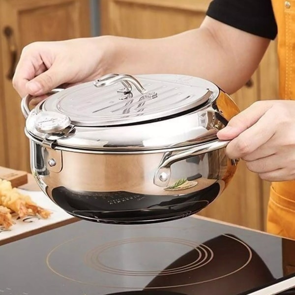 CrispMaster - Stainless Steel Deep Fryer with Drying Rack