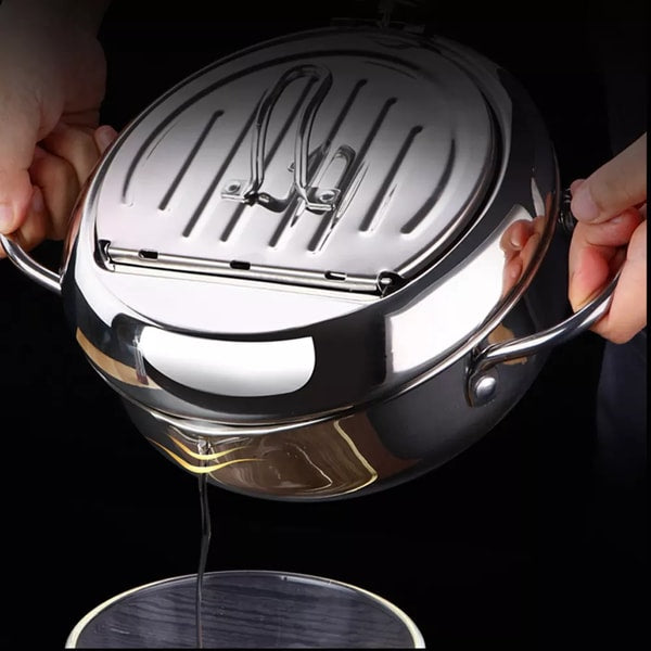 CrispMaster - Stainless Steel Deep Fryer with Drying Rack