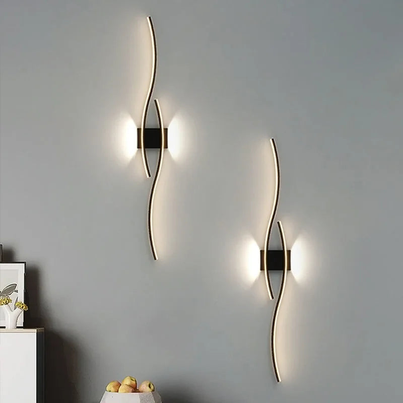LumoGlow - Modern Wave LED Wall Sconces