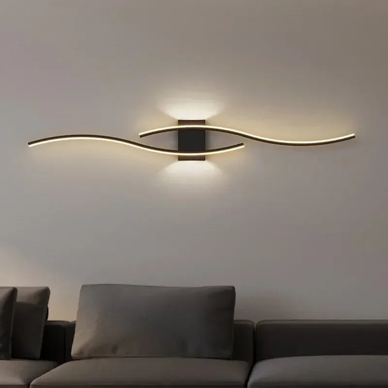 LumoGlow - Modern Wave LED Wall Sconces