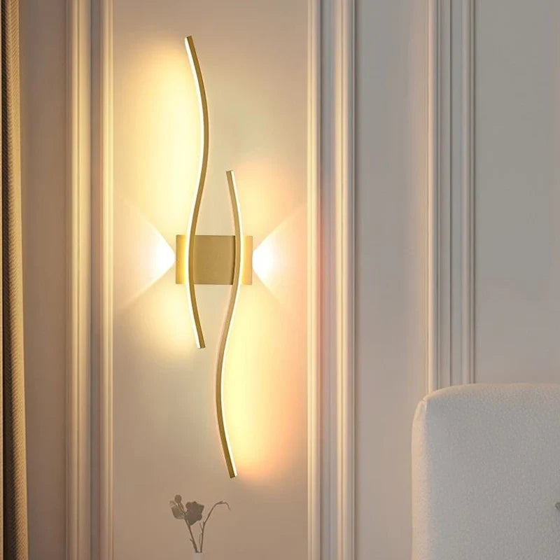 LumoGlow - Modern Wave LED Wall Sconces