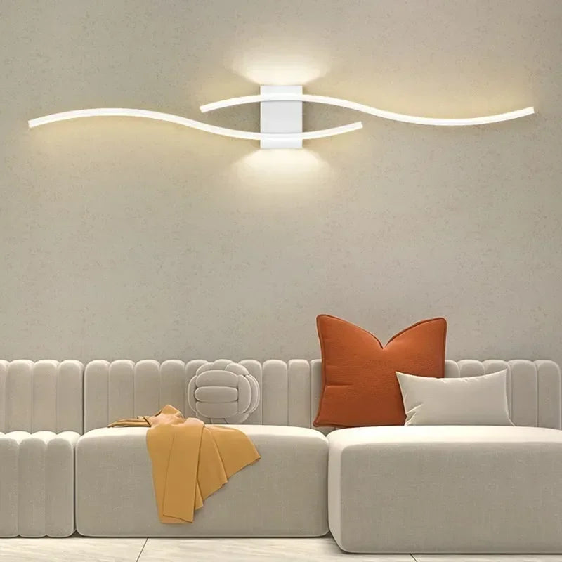 LumoGlow - Modern Wave LED Wall Sconces