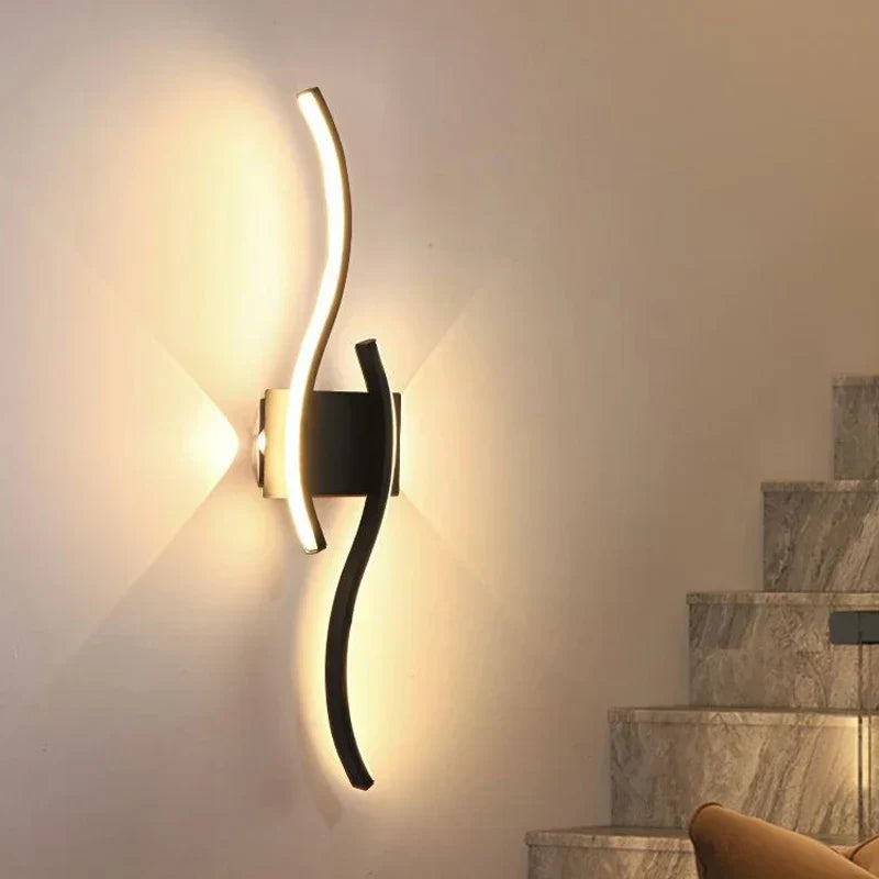 LumoGlow - Modern Wave LED Wall Sconces