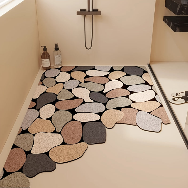 PebbleLux - Elegant Non-Slip Pebble Bath Mat