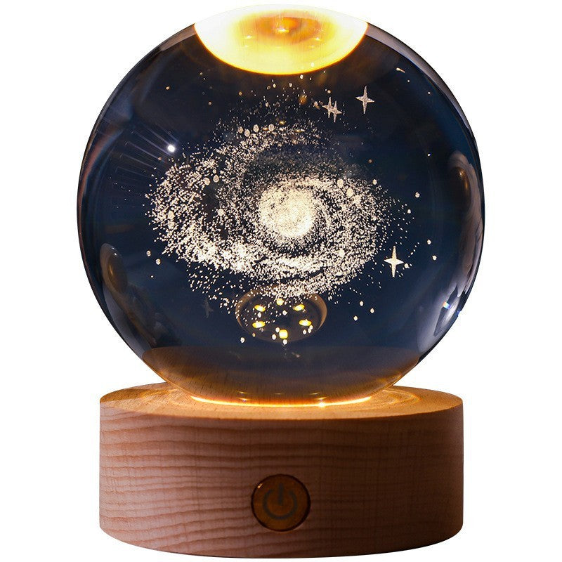 Luminous 3D Crystal Sphere Night Lamp – Enchanting LED Mood Light