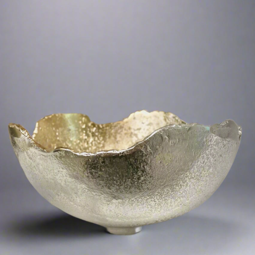 FusionBowl Two-Tone Silver & Gold Abstract Decorative Bowl