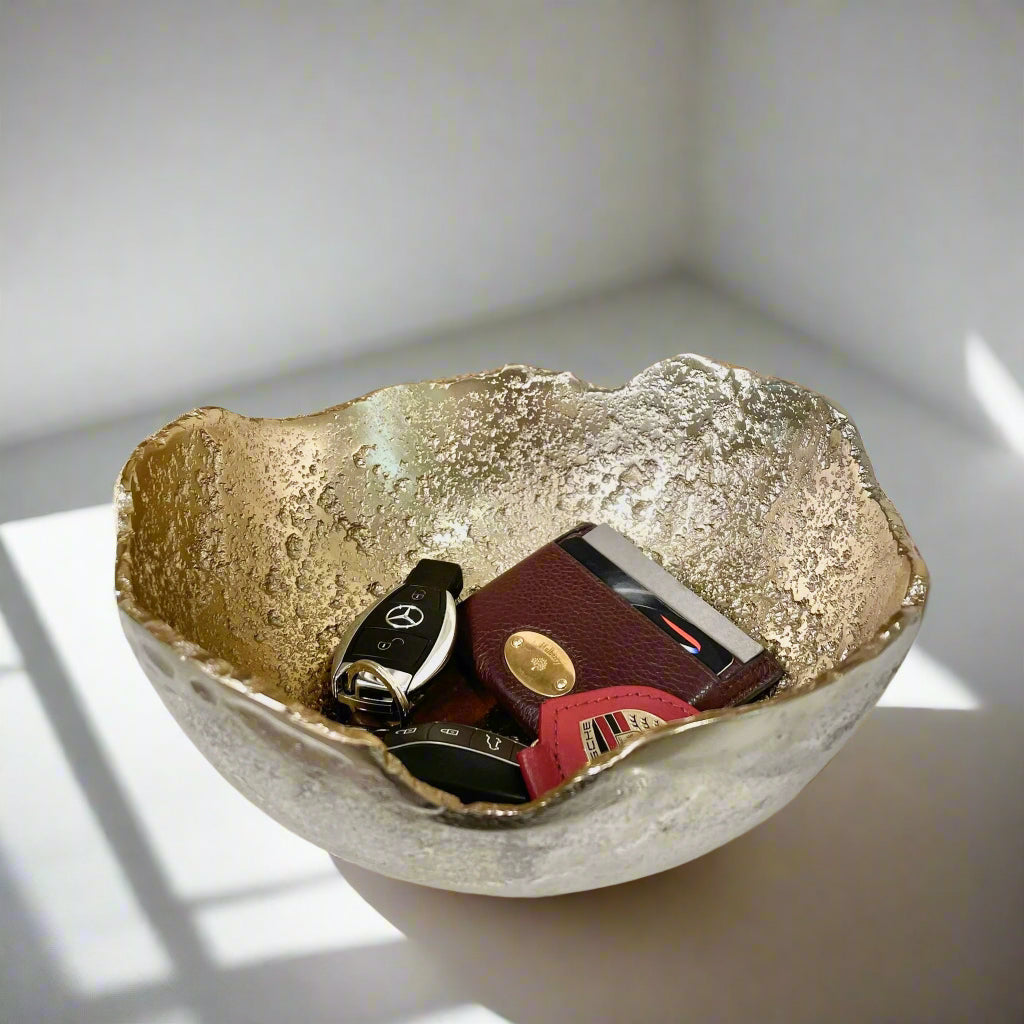 FusionBowl Two-Tone Silver & Gold Abstract Decorative Bowl