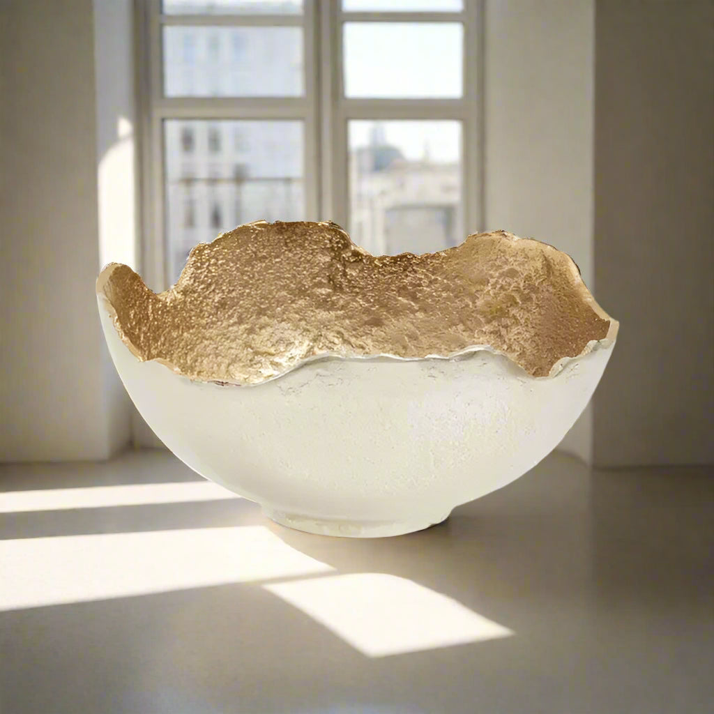 FusionBowl Two-Tone Silver & Gold Abstract Decorative Bowl