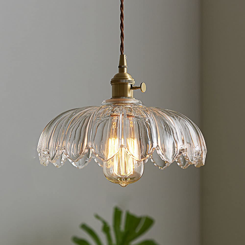 BlossomGlow – Elegant Scalloped Glass Ceiling Light