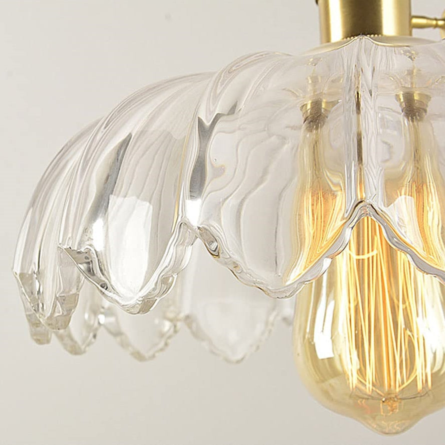 BlossomGlow – Elegant Scalloped Glass Ceiling Light