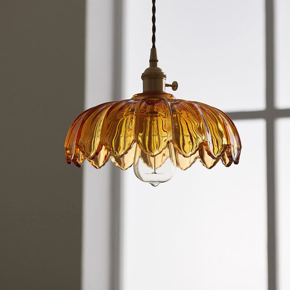 BlossomGlow – Elegant Scalloped Glass Ceiling Light