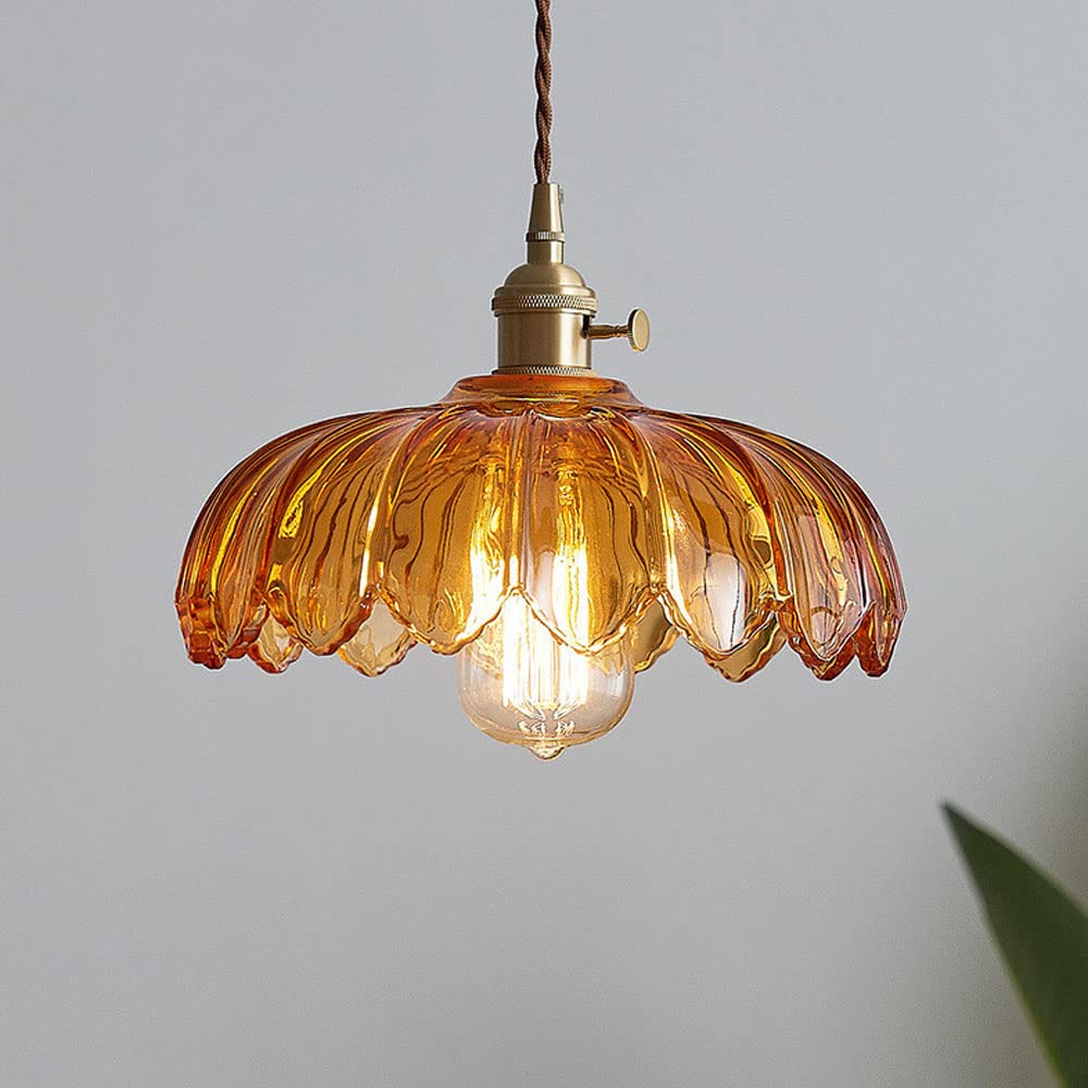 BlossomGlow – Elegant Scalloped Glass Ceiling Light
