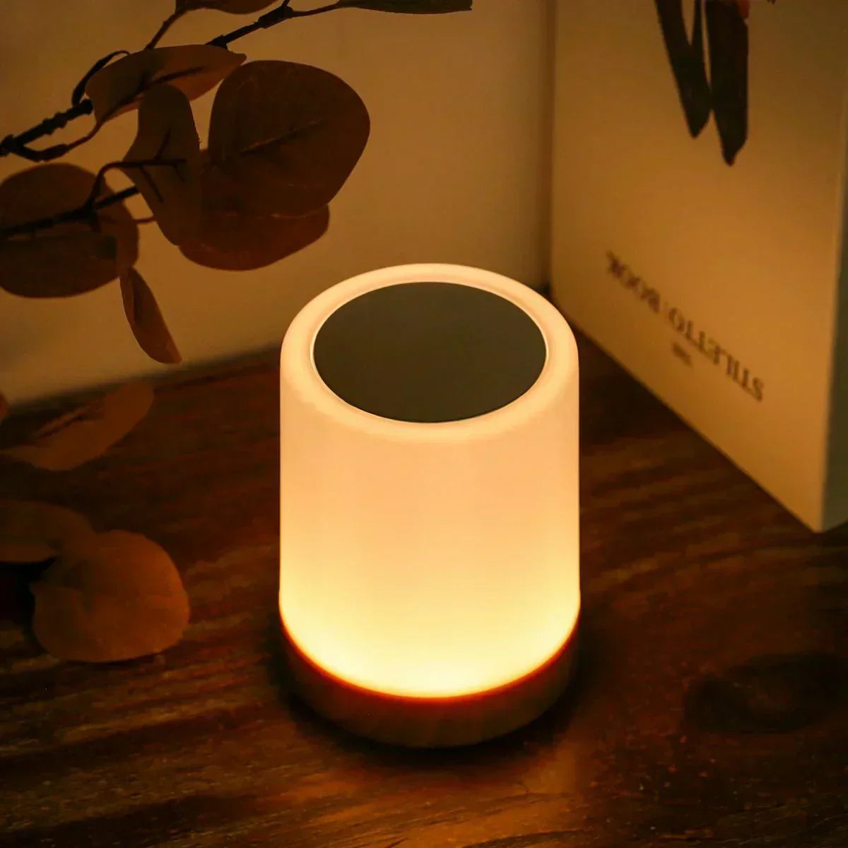 LumiNest - Modern Bedside Table Lamp with Wood Base