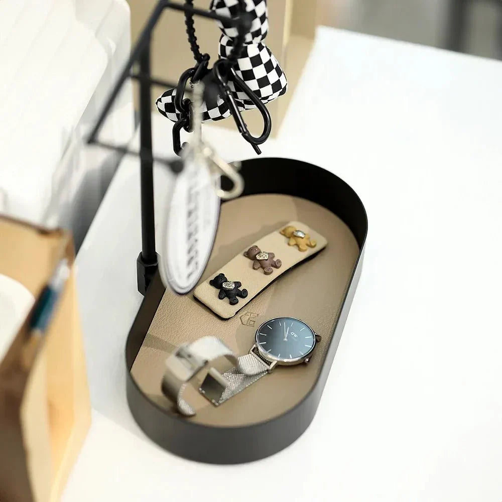 EleganceTray – Stylish decorative trays with vertical stand and hooks