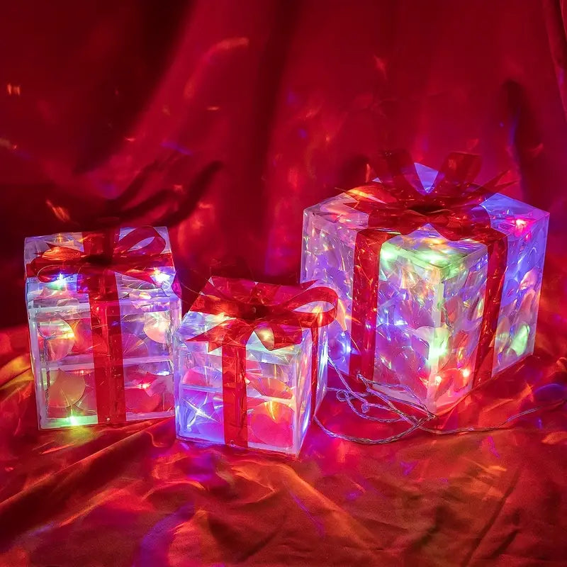 LumiGlow Christmas Lighted Gift Box Set
