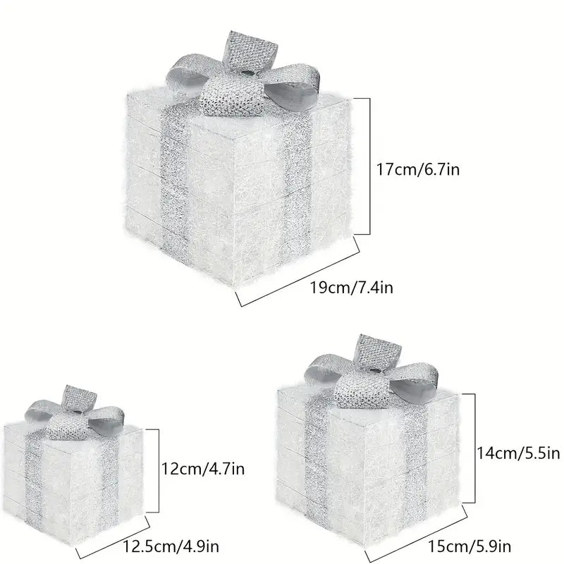 LumiGlow Christmas Lighted Gift Box Set