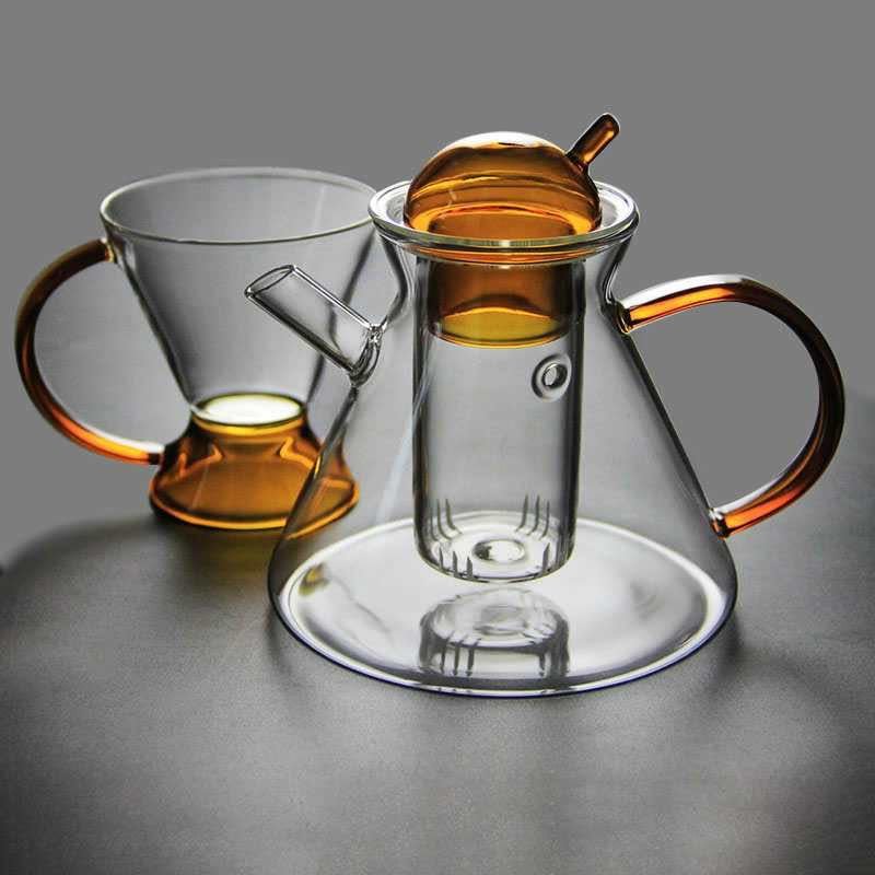 GoldenBrew - Heat-Resistant Glass Teapot Set for Perfect Infusions