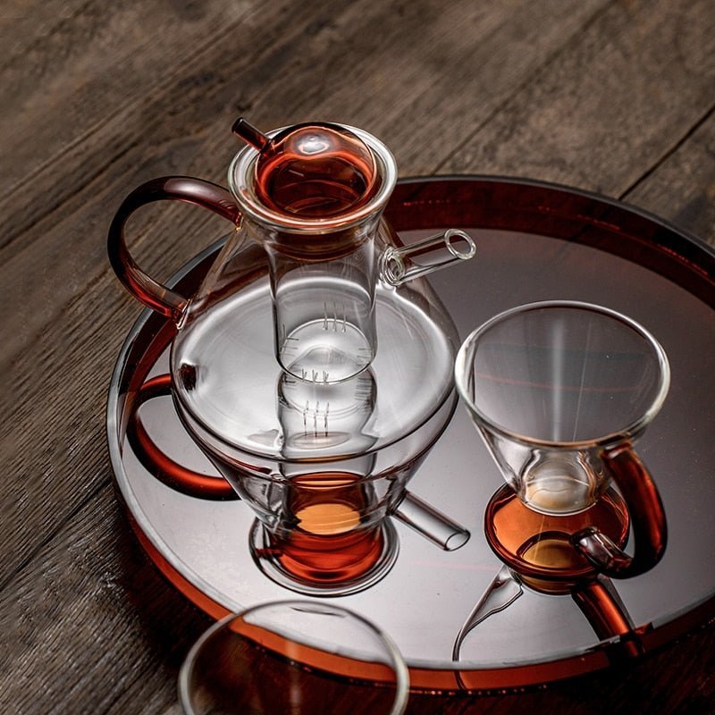 GoldenBrew - Heat-Resistant Glass Teapot Set for Perfect Infusions