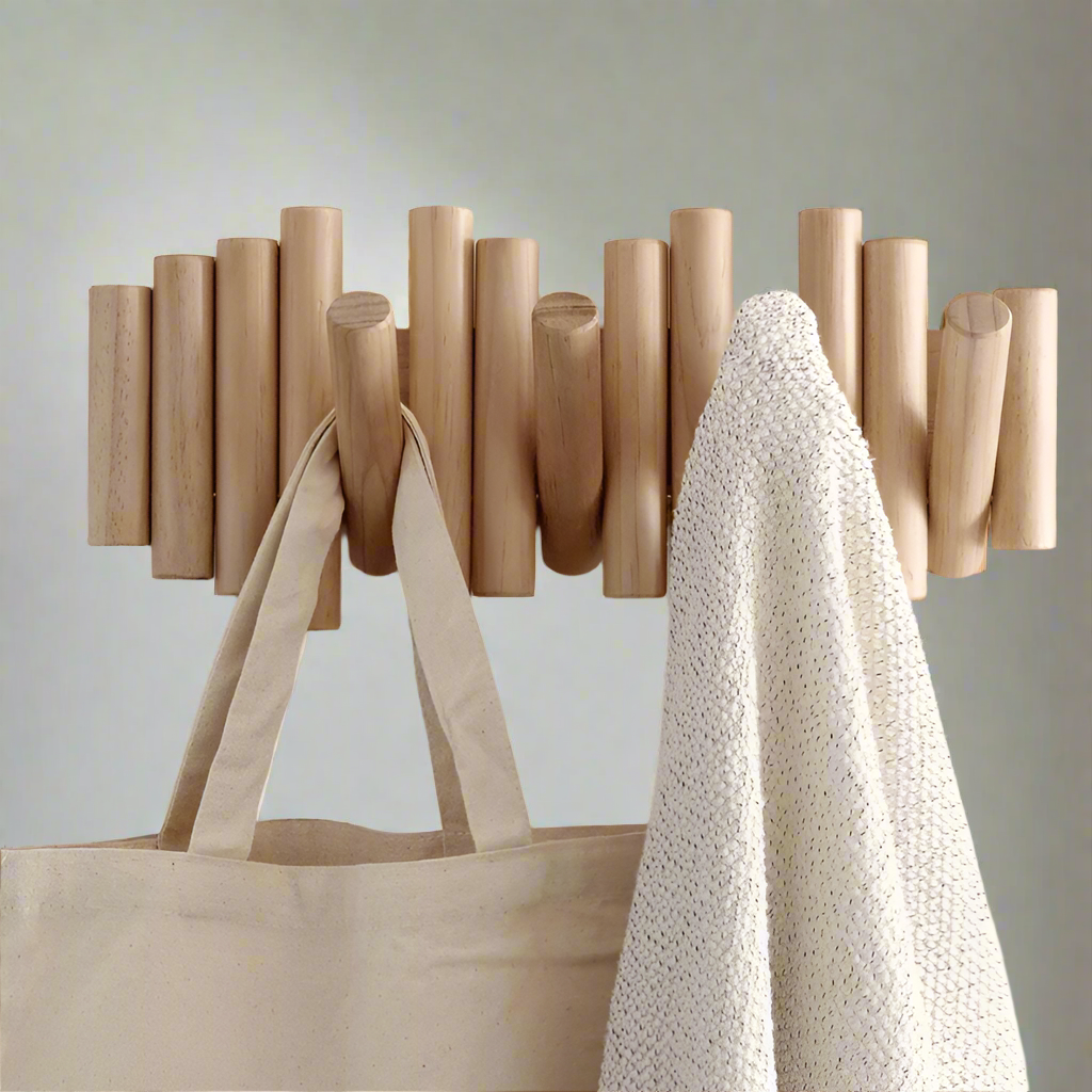 TimberTide- Modern Wooden Wall Rack