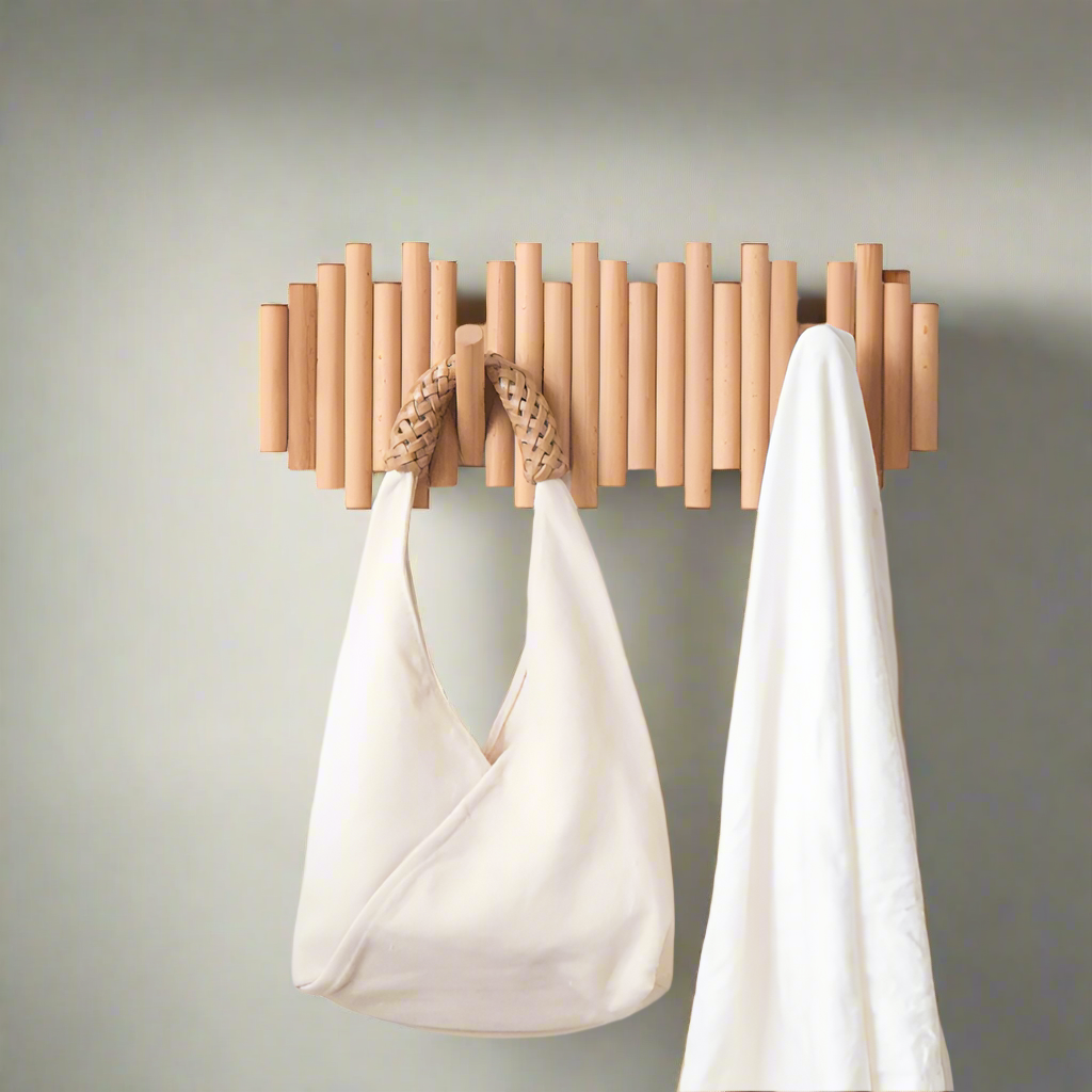 TimberTide- Modern Wooden Wall Rack