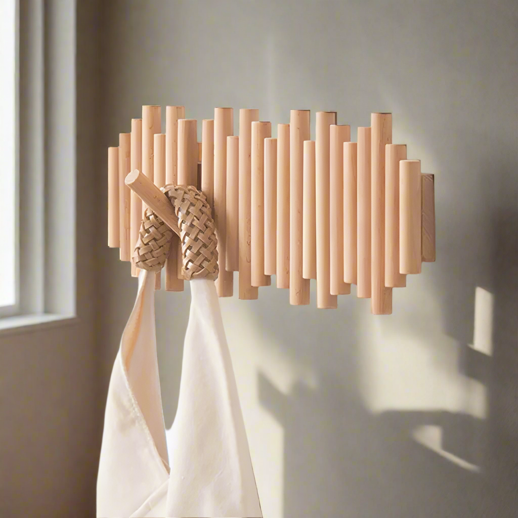 TimberTide- Modern Wooden Wall Rack