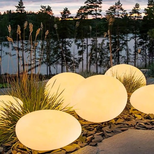 GlowPebble - Solar-Powered Stone Style LED Pathway Lights