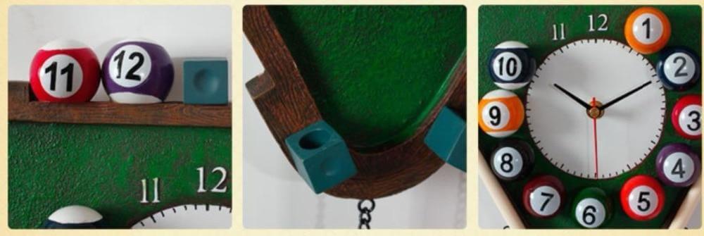 CueTime - Fun and Quirky Billiards Triangle Wall Clock