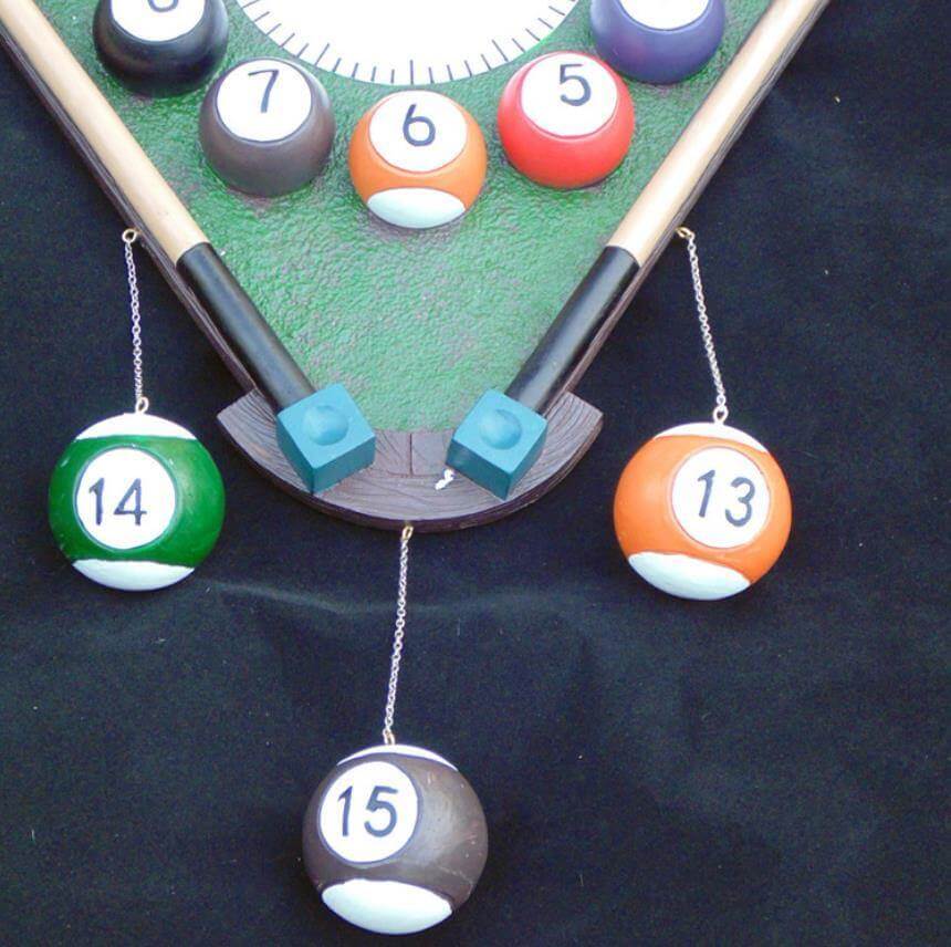 CueTime - Fun and Quirky Billiards Triangle Wall Clock